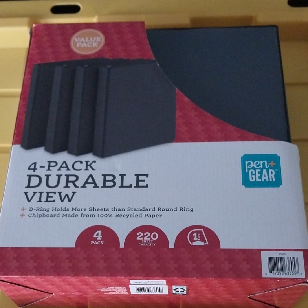 Black Durable View Binders - 4 Pack